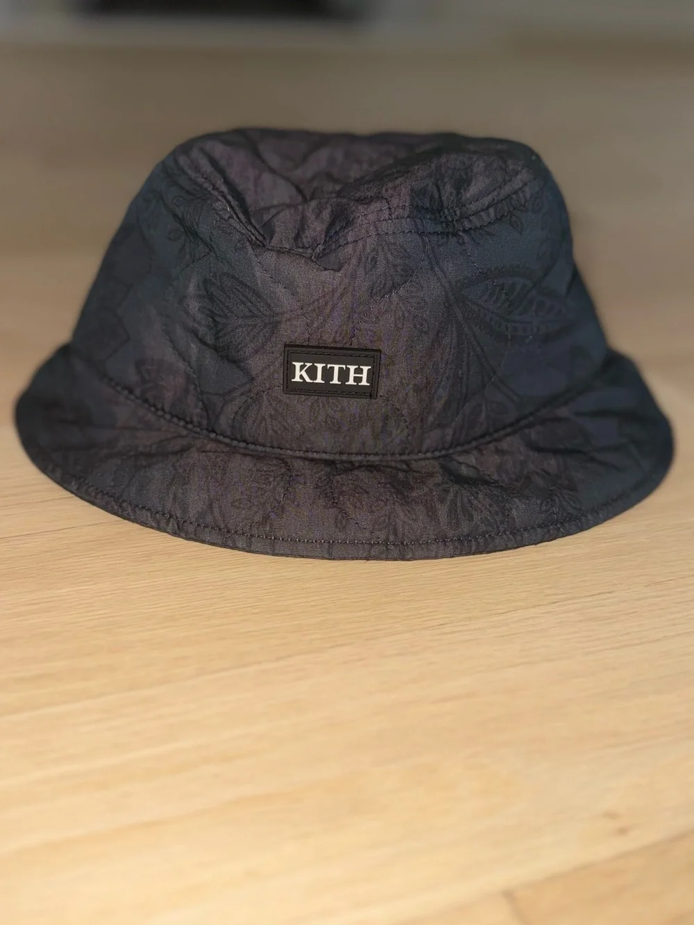 Kith Black Paisley-Print Bucket Hat with Front Logo